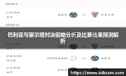 巴利亚与塞尔塔对决前瞻分析及比赛结果预测解析
